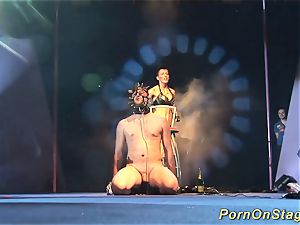 extraordinary fetish porno on public stage